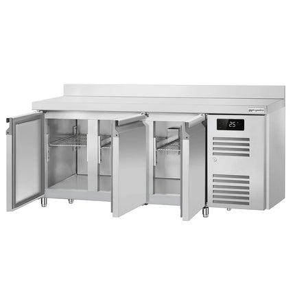 GGM Gastro Commercial Counter Fridge ECO - 1795x700mm - with 3 doors - with upstand - capacity 417 litres