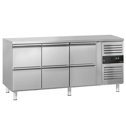 GGM Gastro Commercial Counter Fridge ECO - 1795x700mm - with 6 drawers - capacity 417 litres