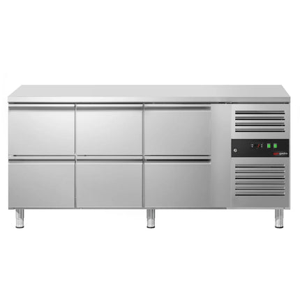 GGM Gastro Commercial Counter Fridge ECO - 1795x700mm - with 6 drawers - capacity 417 litres