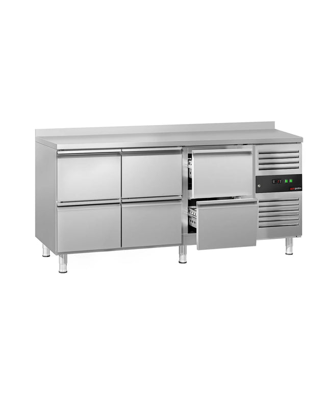 GGM Gastro Commercial Counter Fridge ECO - 1795x700mm - with 6 drawers (GN 1/1) - with upstand - capacity 417 litres