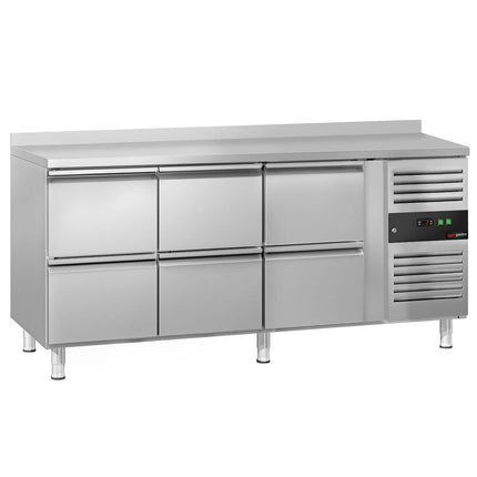 GGM Gastro Commercial Counter Fridge ECO - 1795x700mm - with 6 drawers - with upstand - capacity 417 litres