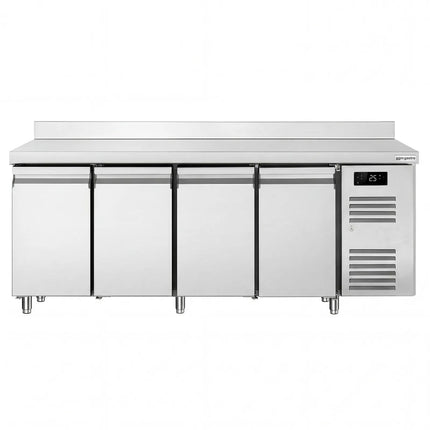 GGM Gastro Commercial Counter Fridge ECO – 2230 × 700 mm – 4 Doors – Upstand – Modern Digital Display