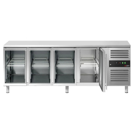 GGM Gastro Commercial Counter Fridge ECO - 2230x700mm - glass doors - capacity 553 litres