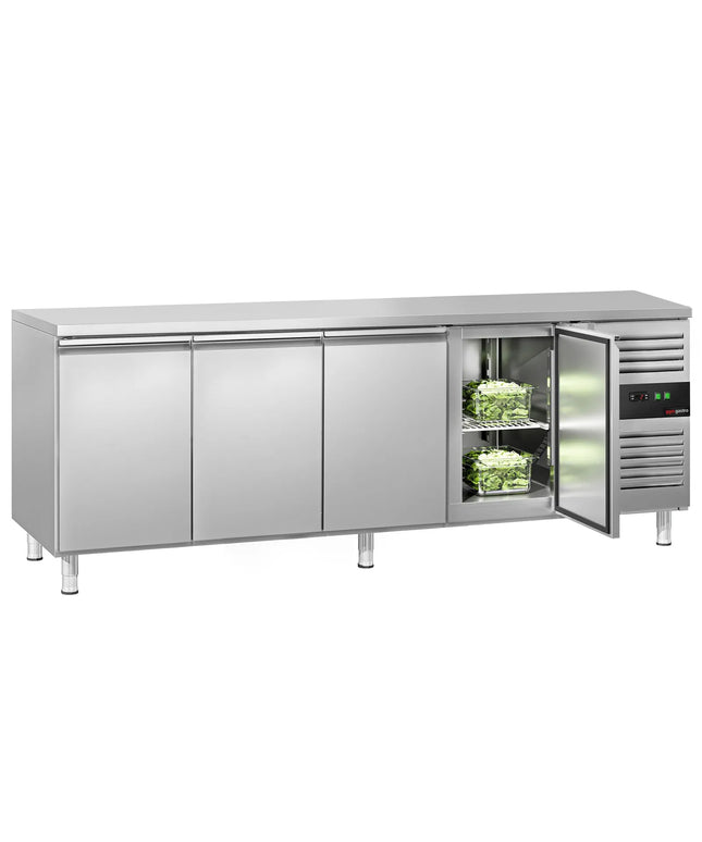 GGM Gastro Commercial Counter Fridge ECO - 2230x700mm - with 4 doors - capacity 553 litres