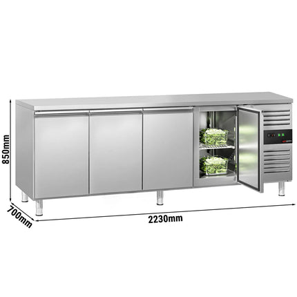 GGM Gastro Commercial Counter Fridge ECO - 2230x700mm - with 4 doors - capacity 553 litres