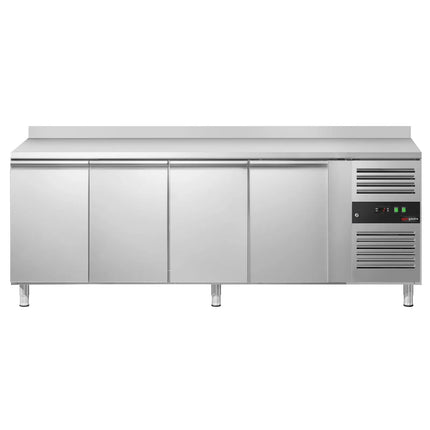 GGM Gastro Commercial Counter Fridge ECO - 2230x700mm - with 4 doors - with upstand - capacity 553 litres