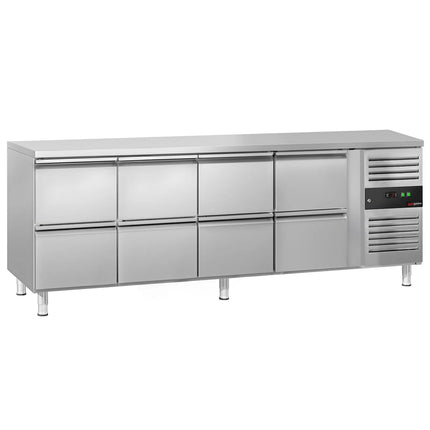 GGM Gastro Commercial Counter Fridge ECO - 2230x700mm - with 8 drawers - capacity 553 litres