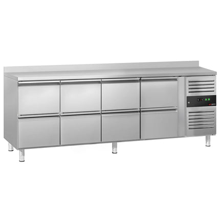 GGM Gastro Commercial Counter Fridge ECO - 2230x700mm - with 8 drawers - with upstand