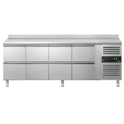 GGM Gastro Commercial Counter Fridge ECO - 2230x700mm - with 8 drawers - with upstand