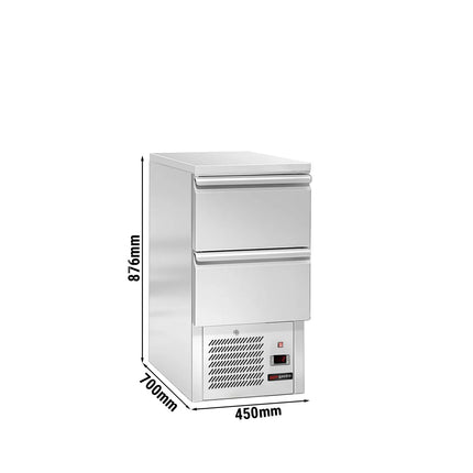 GGM Gastro Commercial Counter Fridge ECO - 450x700mm - with 2 drawers - capacity 102 litres