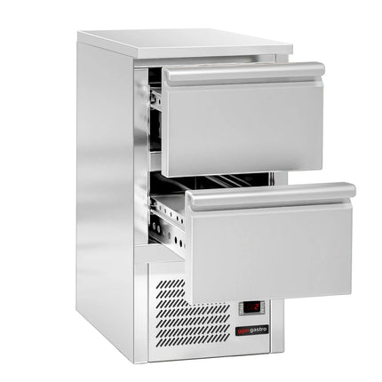 GGM Gastro Commercial Counter Fridge ECO - 450x700mm - with 2 drawers - capacity 102 litres