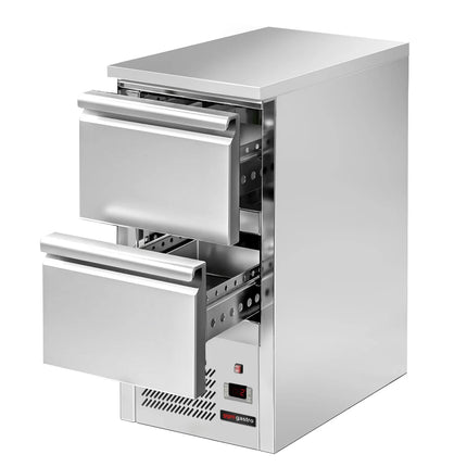 GGM Gastro Commercial Counter Fridge ECO - 450x700mm - with 2 drawers - capacity 102 litres