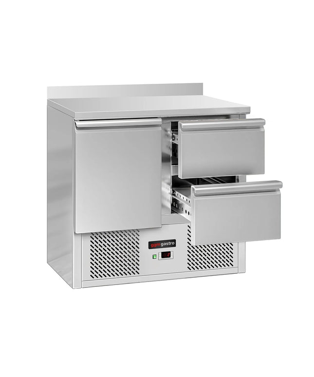 GGM Gastro Commercial Counter Fridge ECO - 900x700mm - with 1 door - 2 drawers [1/1] - with upstand