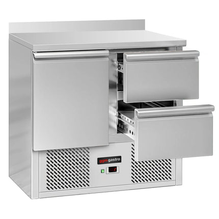 GGM Gastro Commercial Counter Fridge ECO - 900x700mm - with 1 door - 2 drawers [1/1] - with upstand