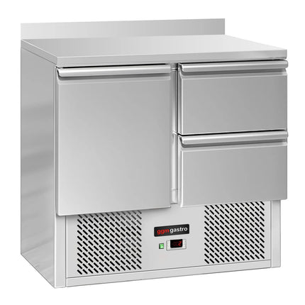 GGM Gastro Commercial Counter Fridge ECO - 900x700mm - with 1 door - 2 drawers [1/1] - with upstand