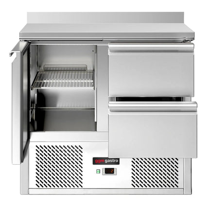 GGM Gastro Commercial Counter Fridge ECO - 900x700mm - with 1 door - 2 drawers [1/1] - with upstand