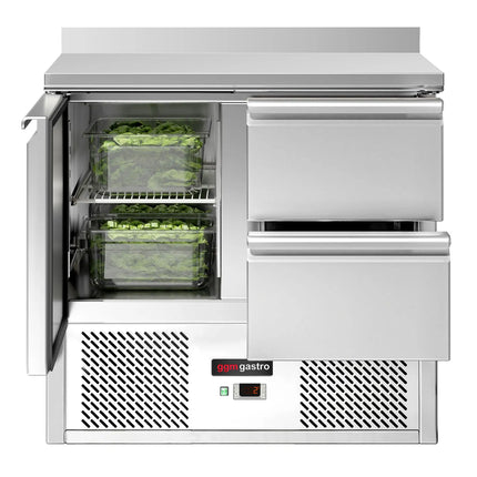 GGM Gastro Commercial Counter Fridge ECO - 900x700mm - with 1 door - 2 drawers [1/1] - with upstand