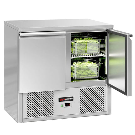 GGM Gastro Commercial Counter Fridge ECO - 900x700mm - with 2 doors - capacity 240 litres