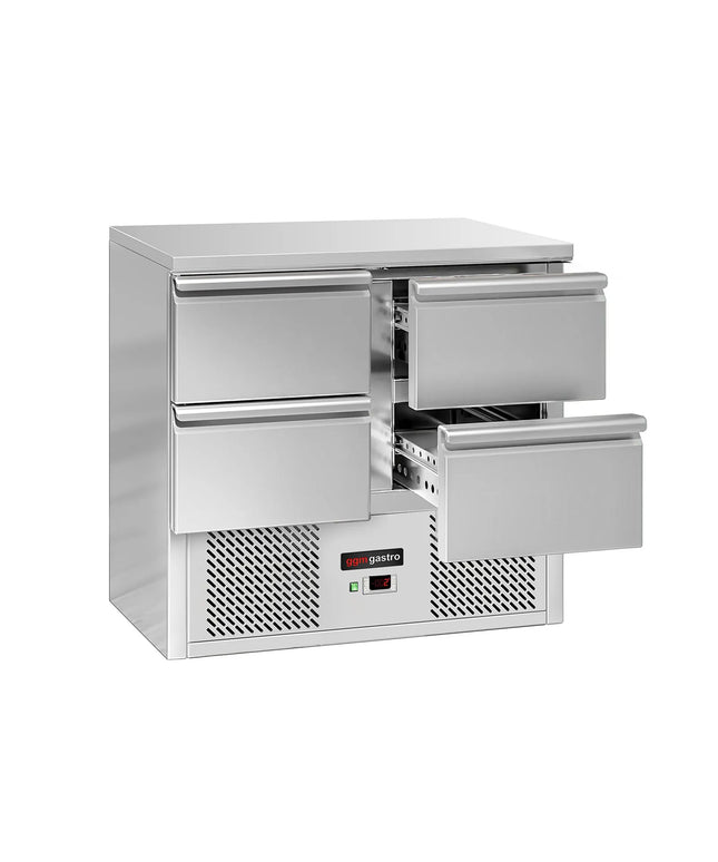 GGM Gastro Commercial Counter Fridge ECO - 900x700mm - with 4 drawers - capacity 220 litres