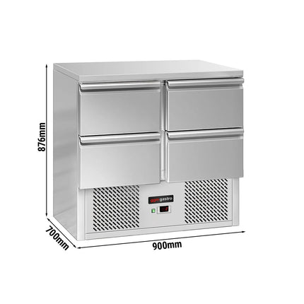 GGM Gastro Commercial Counter Fridge ECO - 900x700mm - with 4 drawers - capacity 220 litres