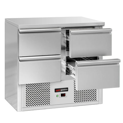 GGM Gastro Commercial Counter Fridge ECO - 900x700mm - with 4 drawers - capacity 220 litres