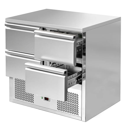 GGM Gastro Commercial Counter Fridge ECO - 900x700mm - with 4 drawers - capacity 220 litres