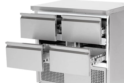 GGM Gastro Commercial Counter Fridge ECO - 900x700mm - with 4 drawers - capacity 220 litres