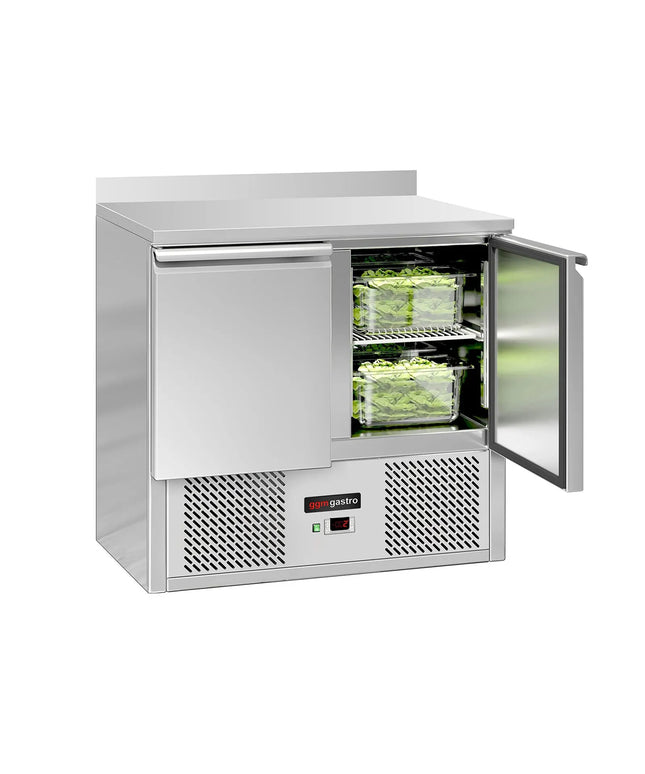 GGM Gastro Commercial Counter Fridge ECO - 900x700mm - with upstand - with 1 door / 2 drawers - capacity 240 litres