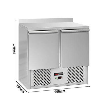 GGM Gastro Commercial Counter Fridge ECO - 900x700mm - with upstand - with 1 door / 2 drawers - capacity 240 litres
