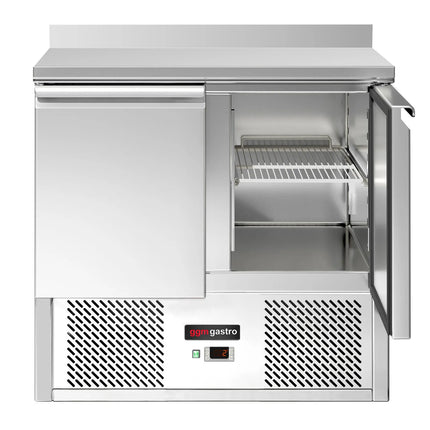 GGM Gastro Commercial Counter Fridge ECO - 900x700mm - with upstand - with 1 door / 2 drawers - capacity 240 litres