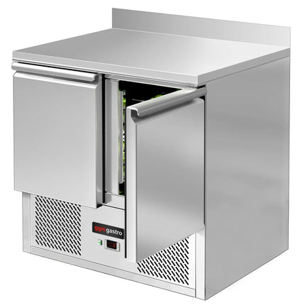 GGM Gastro Commercial Counter Fridge ECO - 900x700mm - with upstand - with 1 door / 2 drawers - capacity 240 litres