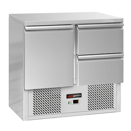 GGM Gastro Commercial Counter Fridge ECO - 903x700mm - with 1 door - 2 drawers - capacity 240 litres