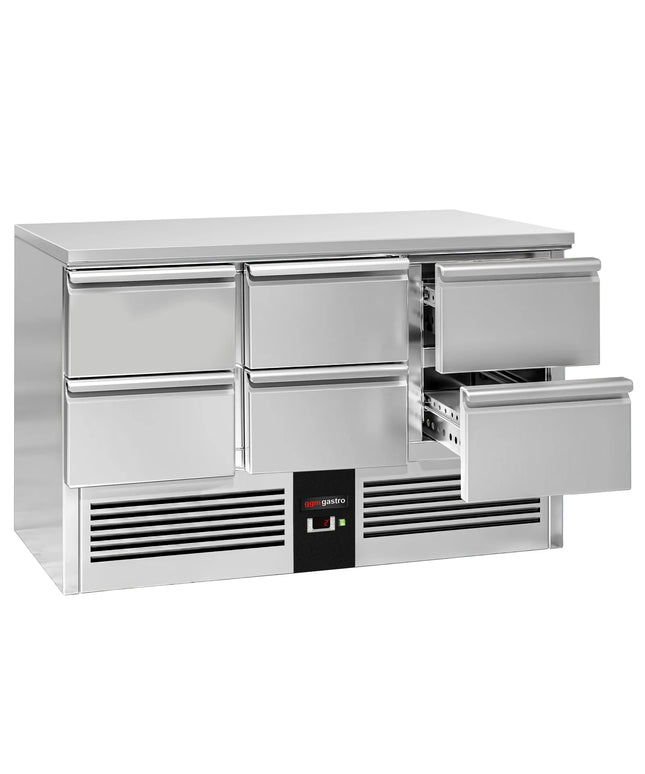 GGM Gastro Commercial Counter Fridge PREMIUM - 1365x700mm - with 6 drawers - capacity 368 litres
