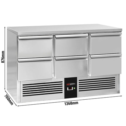 GGM Gastro Commercial Counter Fridge PREMIUM - 1365x700mm - with 6 drawers [1/1] - capacity 368 litres