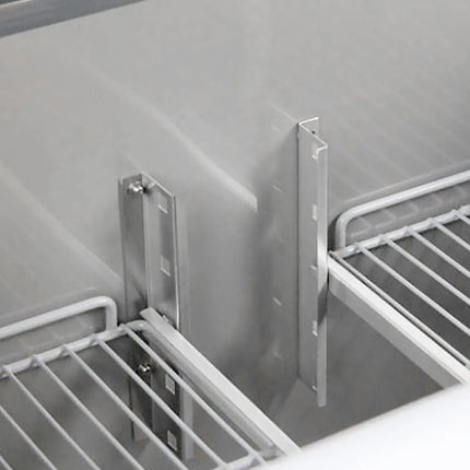 GGM Gastro Commercial Counter Fridge PREMIUM - 1368x700mm - glass doors - with upstand - capacity 368 litres