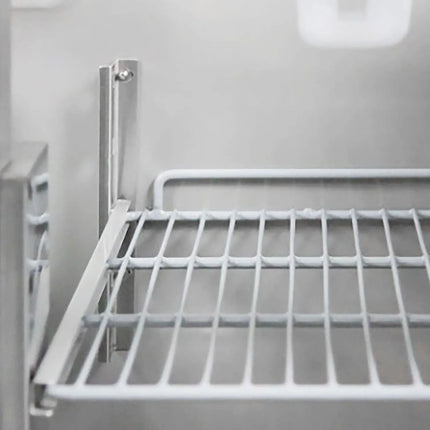 GGM Gastro Commercial Counter Fridge PREMIUM - 1368x700mm - glass doors - with upstand - capacity 368 litres