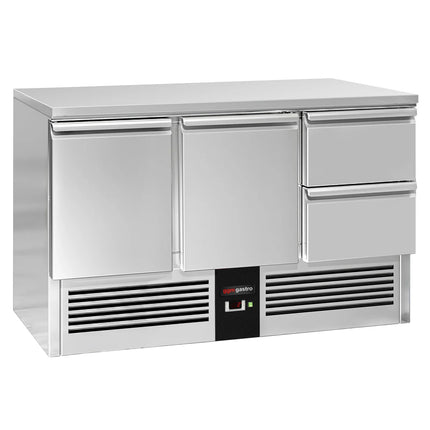 GGM Gastro Commercial Counter Fridge PREMIUM - 1368x700mm - with 2 doors - 2 drawers - capacity 368 litres