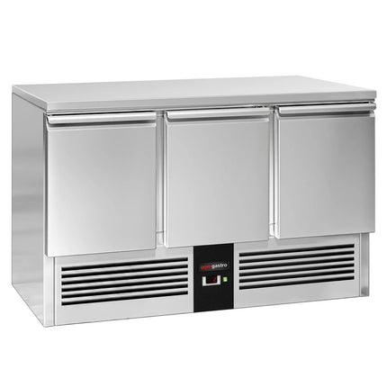 GGM Gastro Commercial Counter Fridge PREMIUM - 1368x700mm - with 3 doors - capacity 368 litres