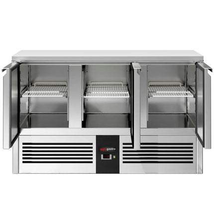 GGM Gastro Commercial Counter Fridge PREMIUM - 1368x700mm - with 3 doors - capacity 368 litres