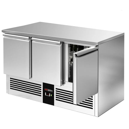 GGM Gastro Commercial Counter Fridge PREMIUM - 1368x700mm - with 3 doors - capacity 368 litres