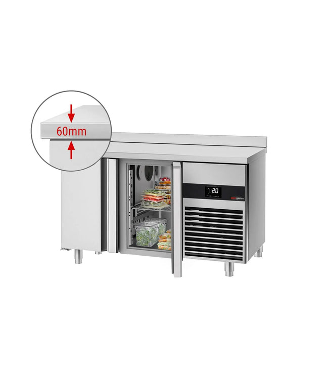 GGM Gastro Commercial Counter Fridge PREMIUM - 1400x600mm - with 2 doors - capacity 250 litres
