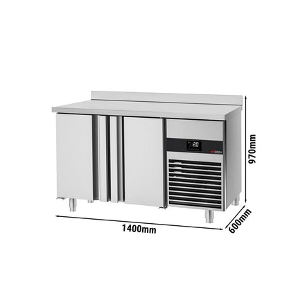 GGM Gastro Commercial Counter Fridge PREMIUM - 1400x600mm - with 2 doors - capacity 250 litres