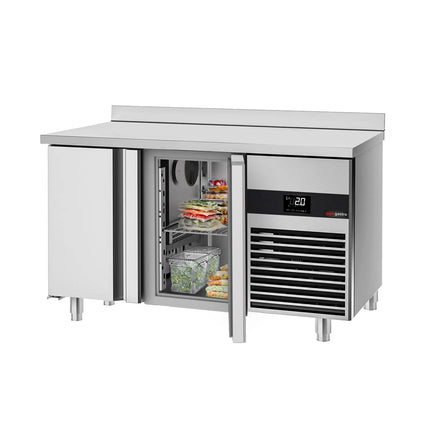 GGM Gastro Commercial Counter Fridge PREMIUM - 1400x600mm - with 2 doors - capacity 250 litres