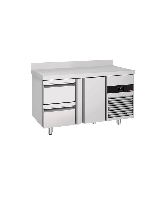 GGM Gastro Commercial Counter Fridge PREMIUM - 1400x700mm - with 1 door - 2 drawers - with upstand