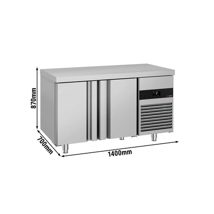 GGM Gastro Commercial Counter Fridge PREMIUM - 1400x700mm - with 2 doors - capacity 281 litres