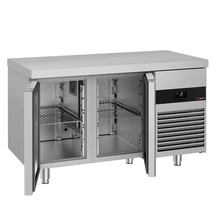GGM Gastro Commercial Counter Fridge PREMIUM - 1400x700mm - with 2 doors - capacity 281 litres