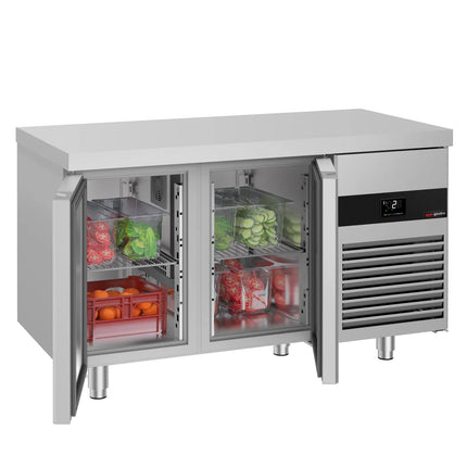 GGM Gastro Commercial Counter Fridge PREMIUM - 1400x700mm - with 2 doors - capacity 281 litres