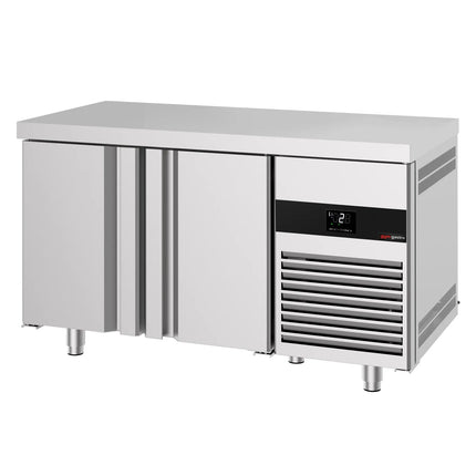 GGM Gastro Commercial Counter Fridge PREMIUM - 1400x700mm - with 2 doors - capacity 281 litres
