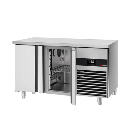 GGM Gastro Commercial Counter Fridge PREMIUM - 1400x700mm - with 2 doors - incl. cutting board green - capacity 281 litres