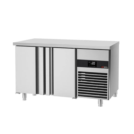 GGM Gastro Commercial Counter Fridge PREMIUM - 1400x700mm - with 2 doors - incl. cutting board red - capacity 281 litres